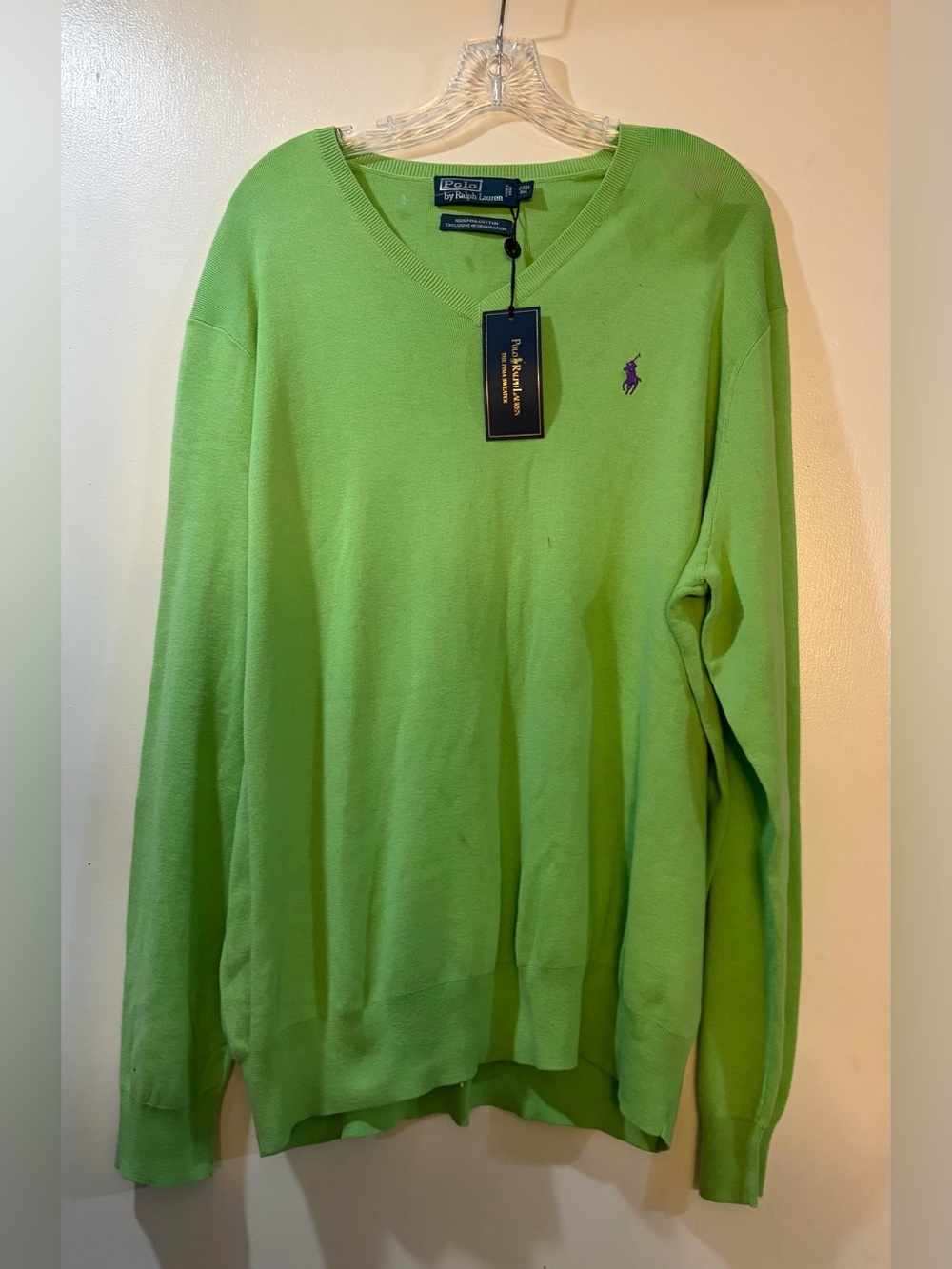 Polo Ralph Lauren Pima Cotton V-Neck Sweater Size 2XB NWT